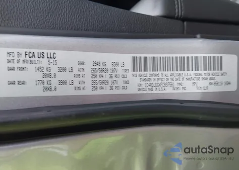 2015 Dodge Durango Limited из США, поврежденный, VIN 1C4RDJDGXFC837581